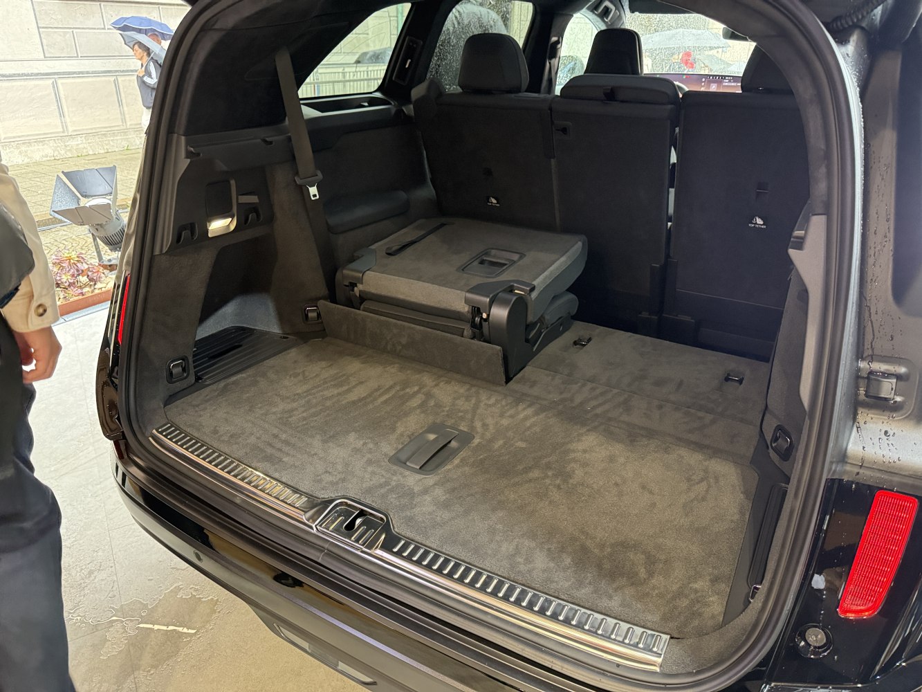 SUV rear cargo area with fold-flat seats and spacious storage