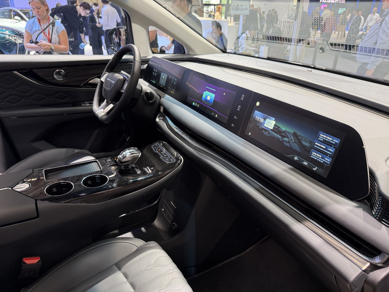 Triple digital displays and advanced center console with crystal gear shifter