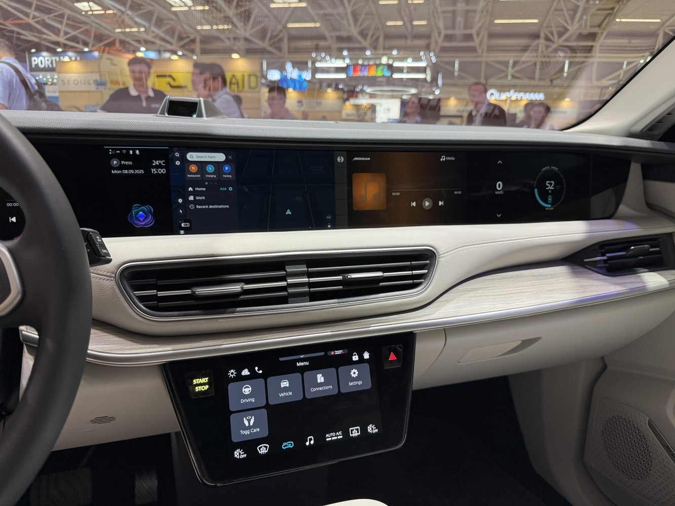 Dual touchscreen dashboard with digital instrument cluster interior