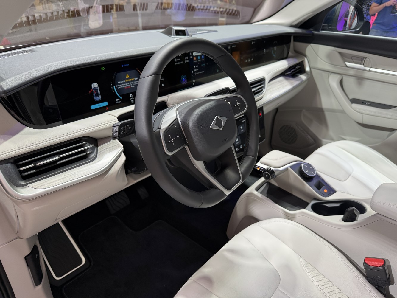 Modern interior with digital dashboard and advanced steering controls