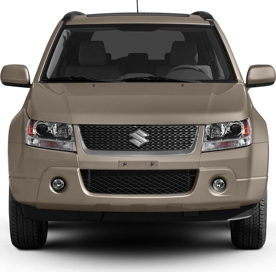 Front grille and headlights of an SUV in beige