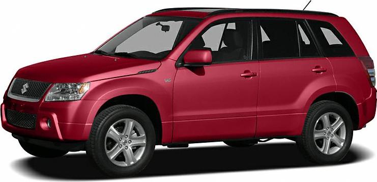 Red four-door SUV with alloy wheels and black roof rails side profile