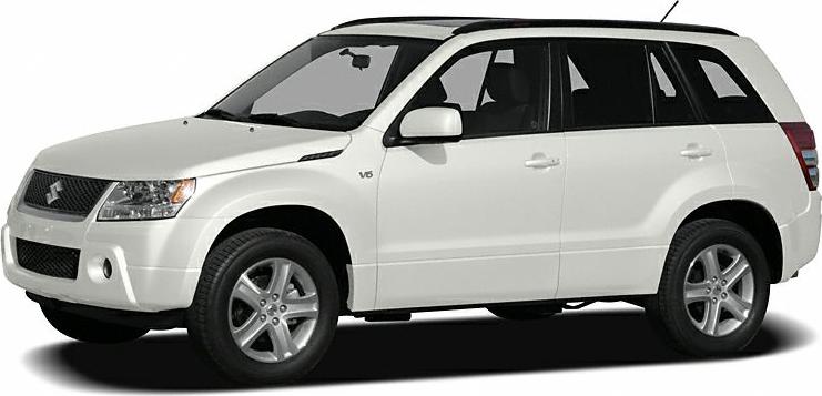 White SUV with 5 doors and V6 badge on front fender