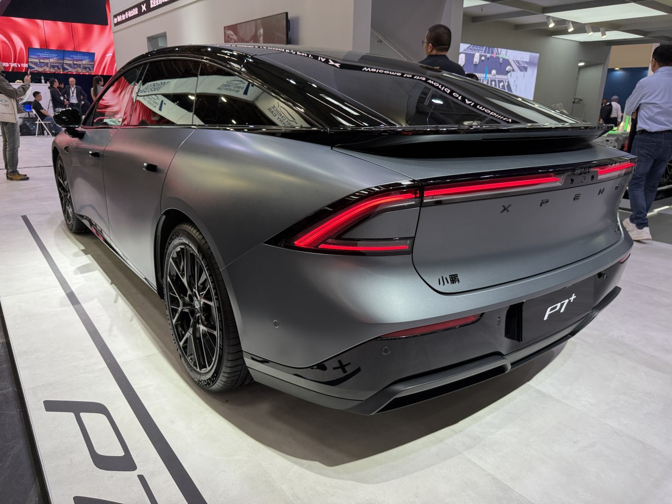 Rear angle with LED tail lights and sleek aerodynamic design