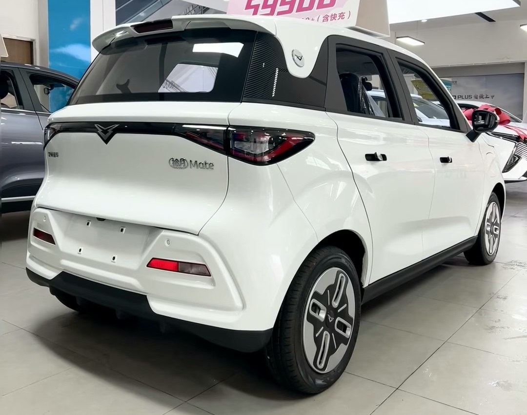 Rear and side view with unique taillights and two-tone body styling