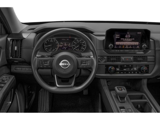 Digital dashboard with analog gauges and central touchscreen infotainment