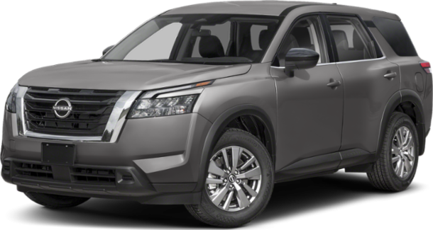 Front-side view of modern SUV with distinct grille and headlight design