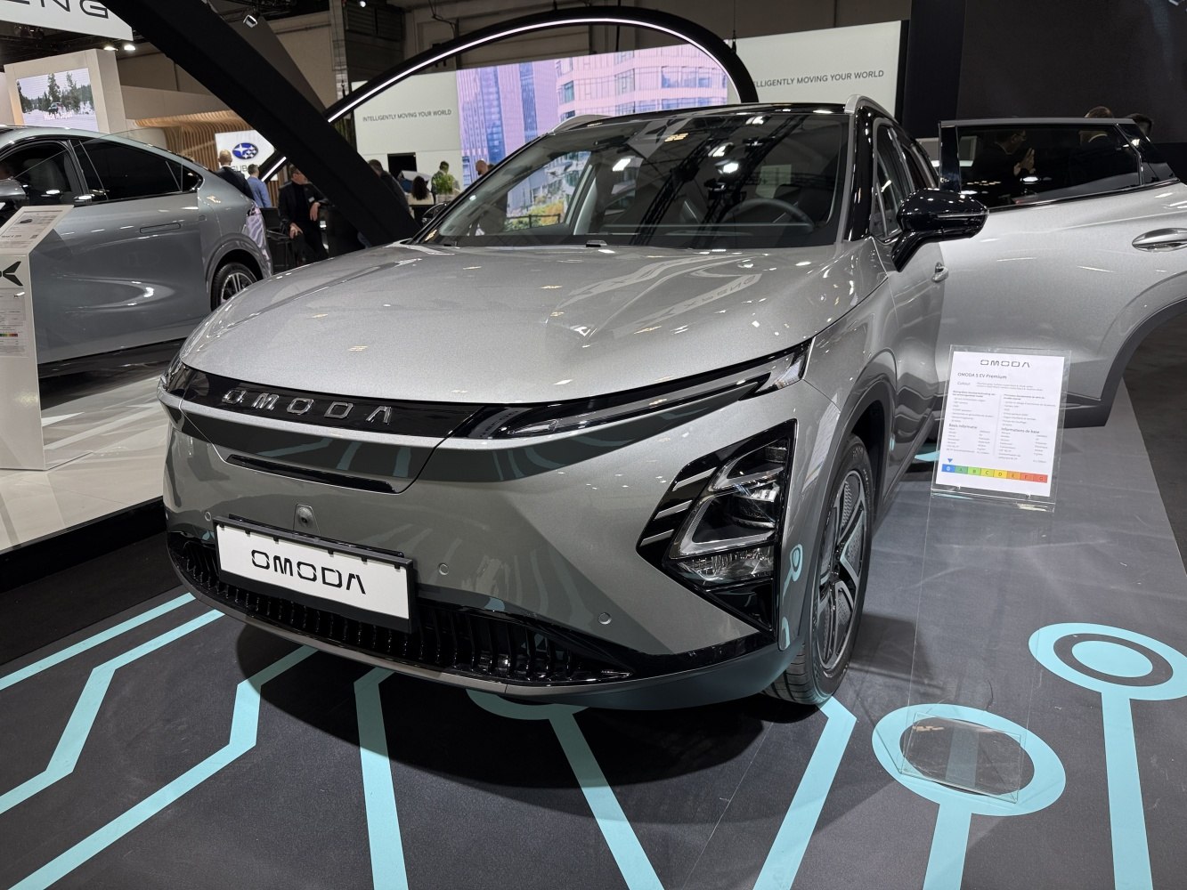 Sleek front view with integrated LED headlights and aerodynamic grille design