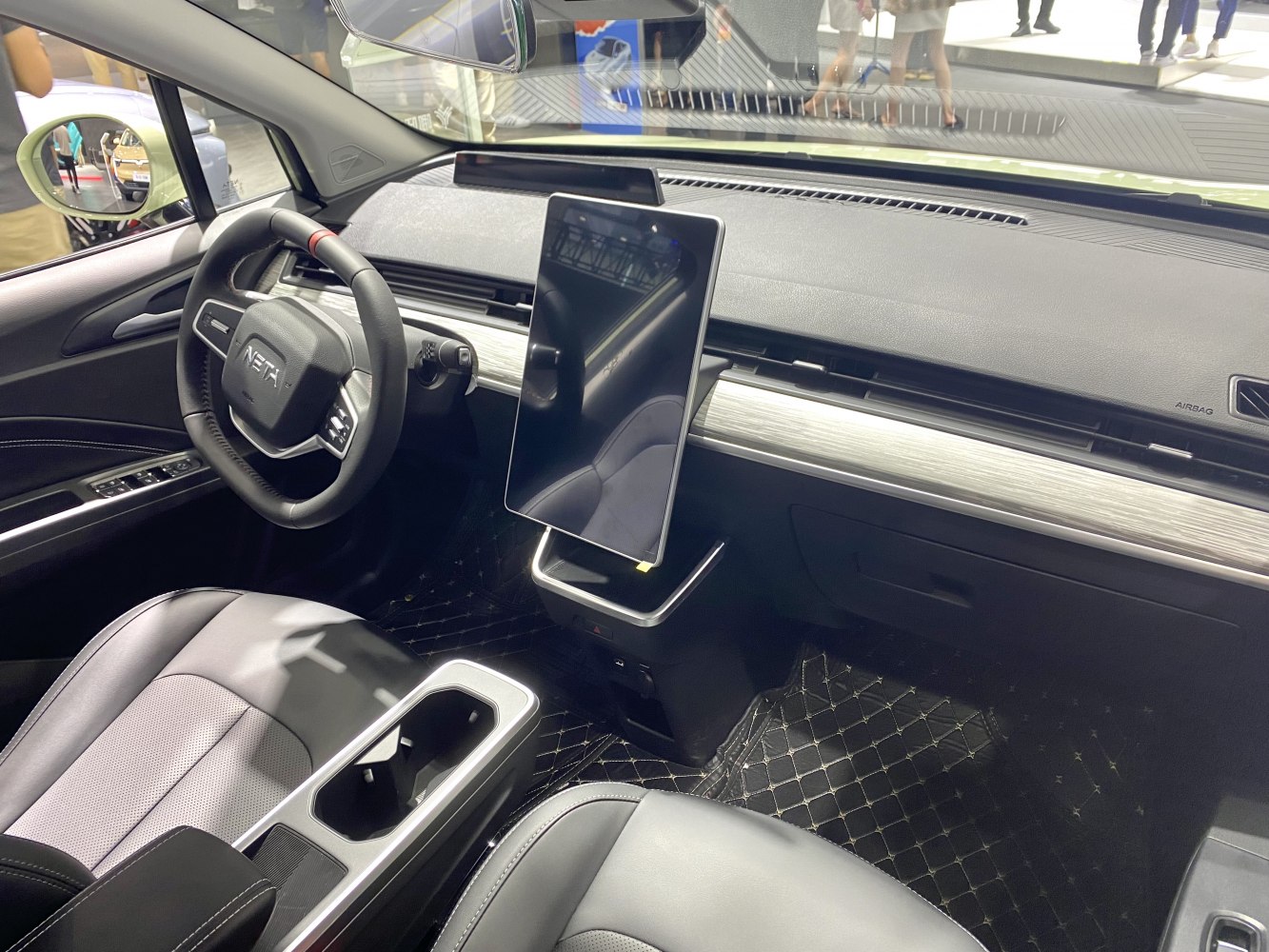 Modern interior with large central touchscreen and sleek dashboard