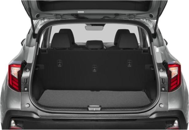 Open rear cargo space with tailgate of a modern SUV