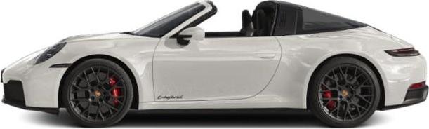 Side profile of convertible sports car with Targa roof and black wheels