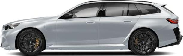 Silver 2025 M5 Touring side profile with sporty wheels
