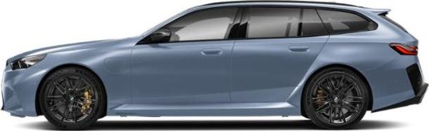 Sleek side profile of a high-performance luxury wagon with sporty wheels