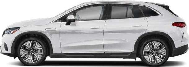 Aerodynamic electric luxury SUV side profile with modern wheel rims