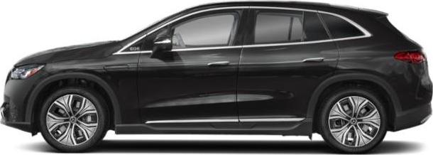 Black electric SUV side view with futuristic alloy wheels and aerodynamic profile