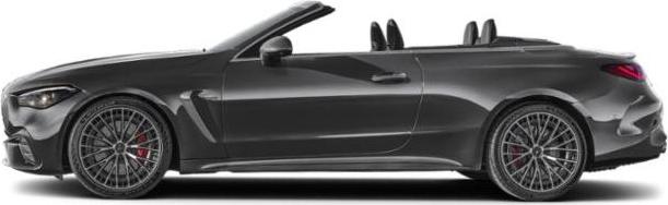Convertible coupe with sporty black alloy wheels, aerodynamic side profile.