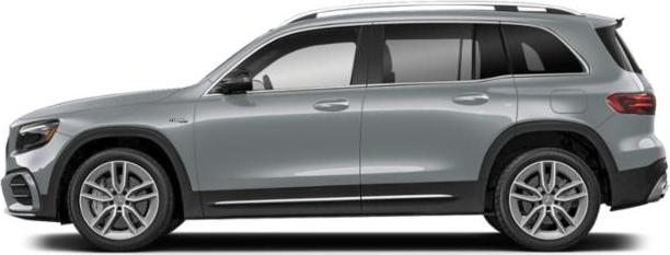 Silver modern luxury SUV side profile with sleek design lines