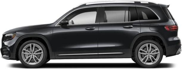 Side profile of a sleek black SUV with alloy wheels and modern design.