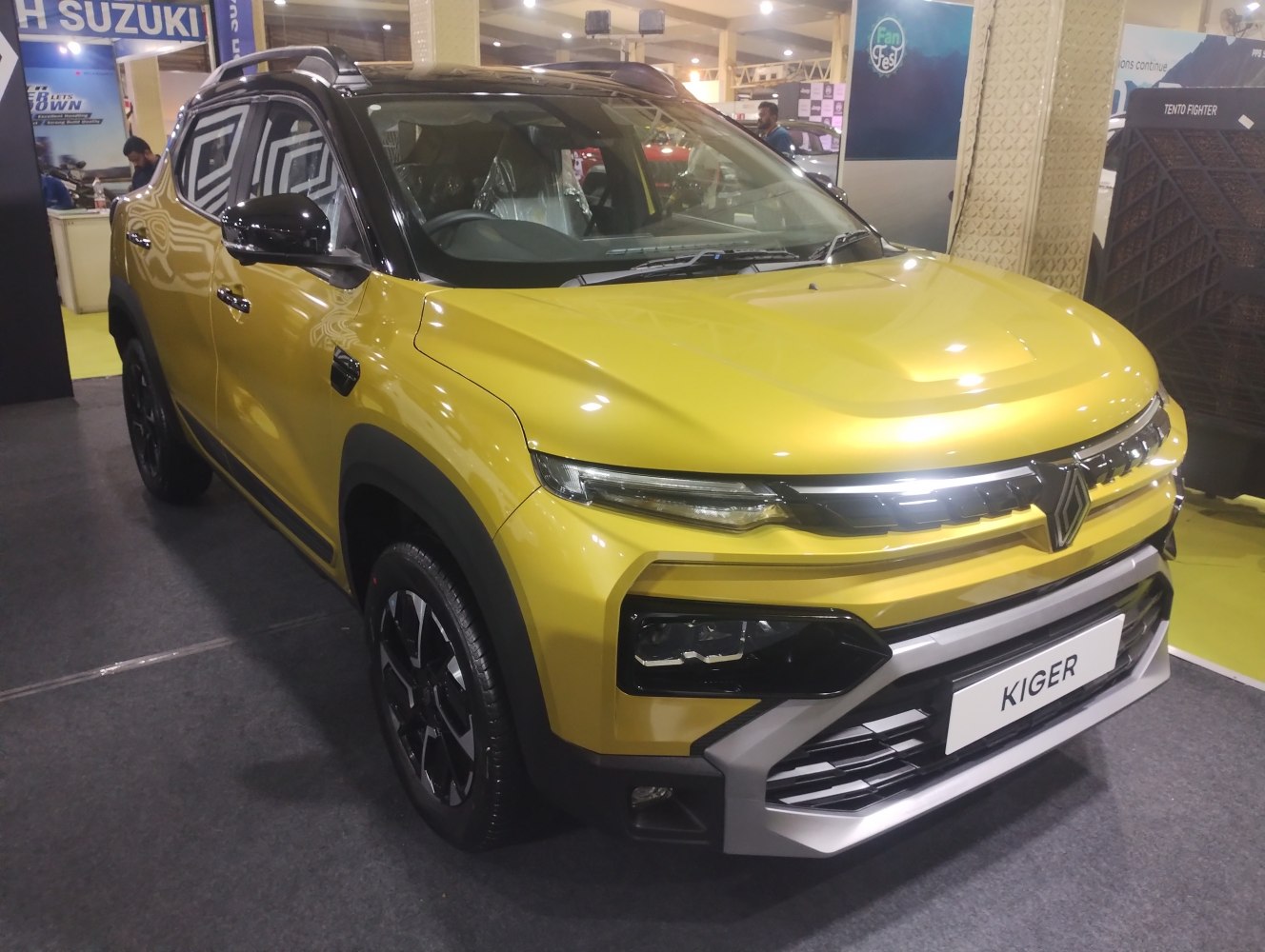 Modern front grille with LED headlights and bold bumper styling