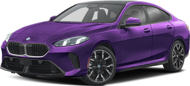 Front side view with sleek headlights and sporty alloy wheels