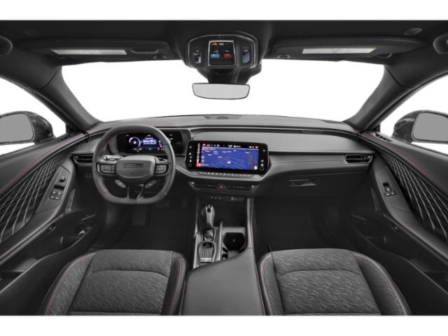 Modern car interior with digital dashboard and touchscreen display