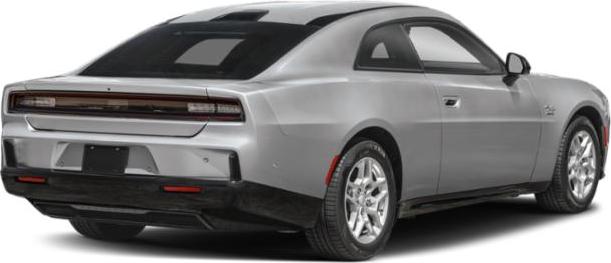 Rear and side view of a sleek 2-door coupe with modern taillights