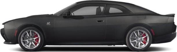 Matte black 2-door muscle coupe with sporty alloy wheels