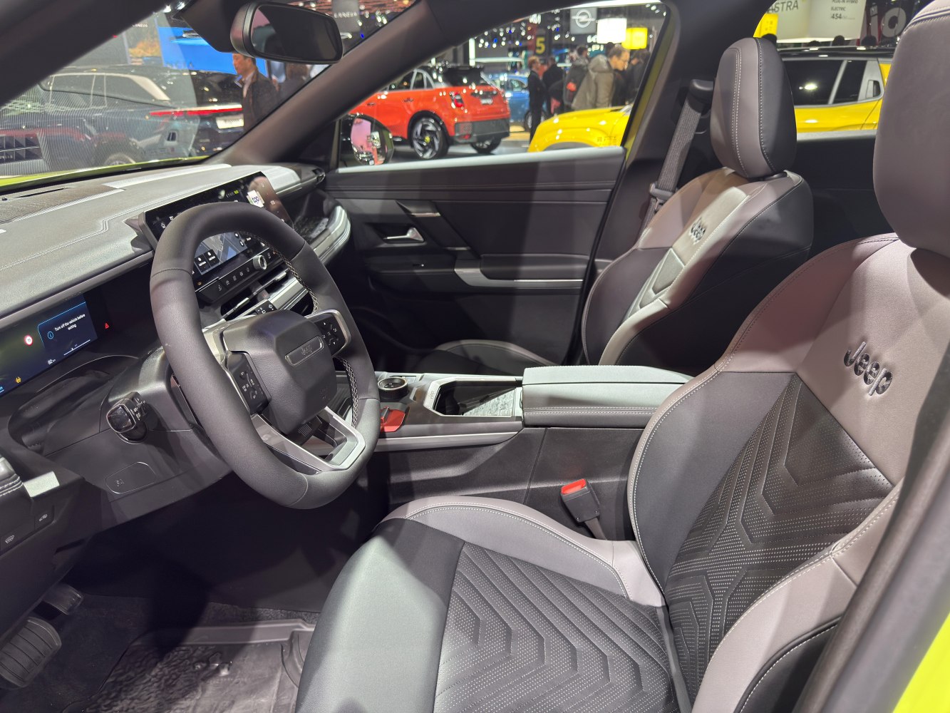 Modern interior with digital dashboard and premium seats