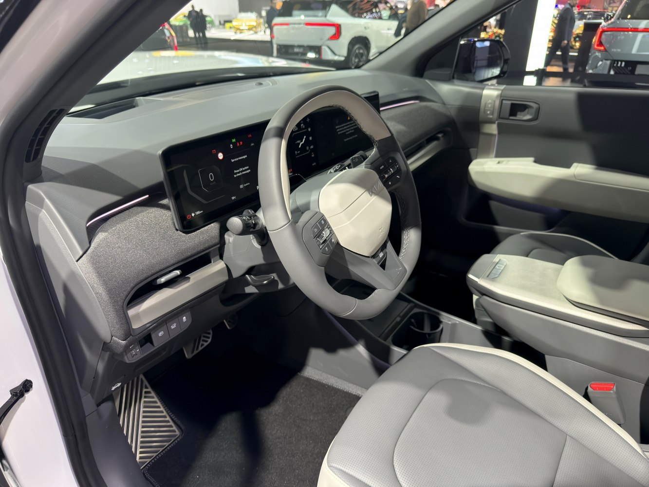 Digital dashboard and multifunction steering wheel with modern interior design