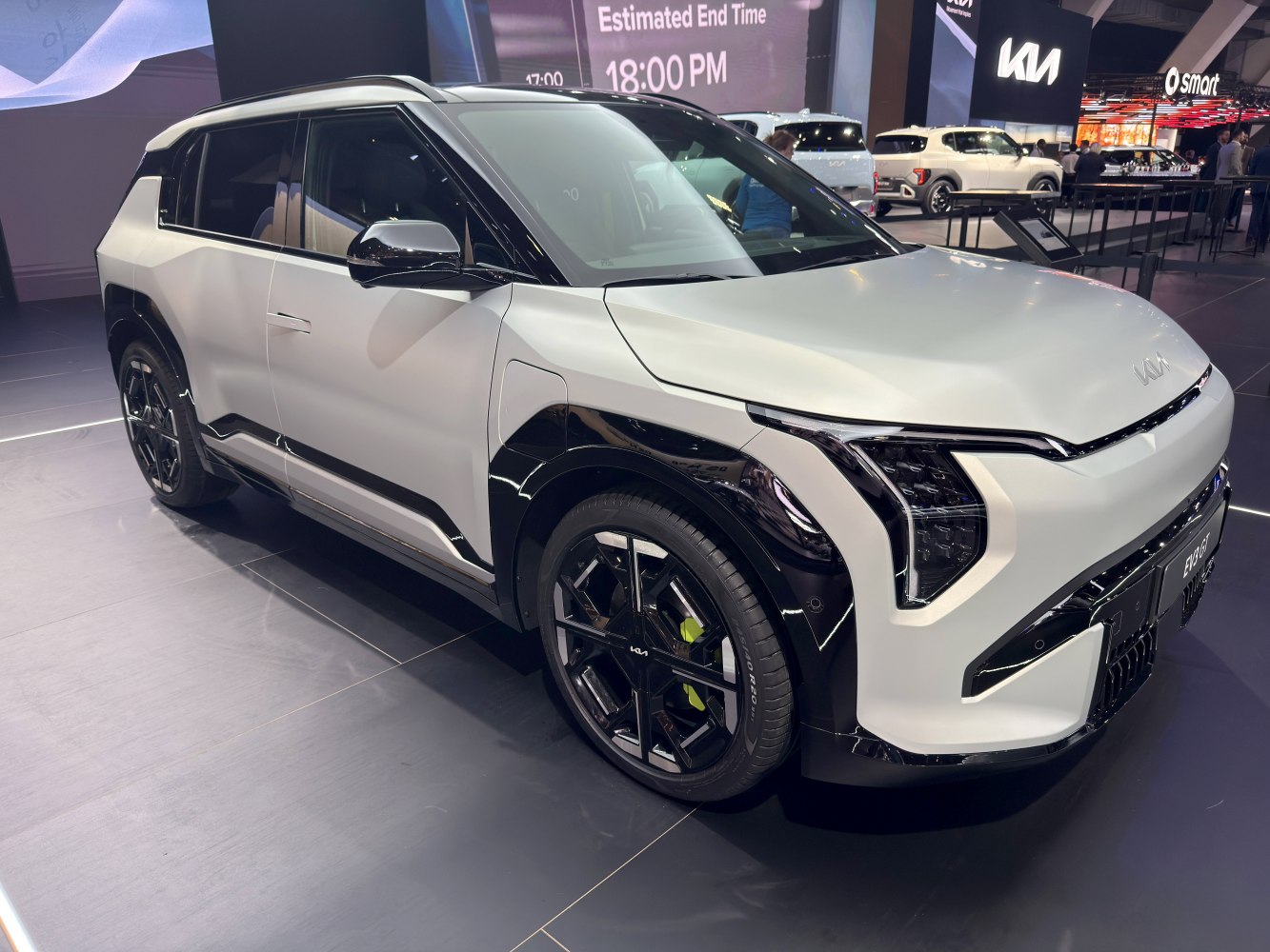 Futuristic front design and angular side panels with LED headlights and modern wheels