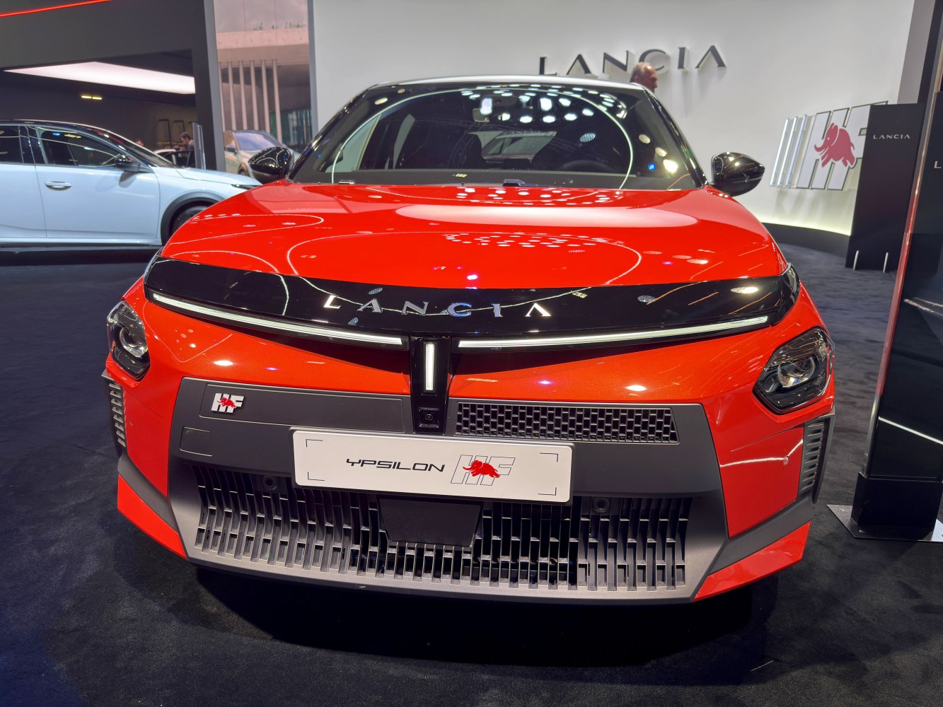 Front grille and headlights of a modern compact car