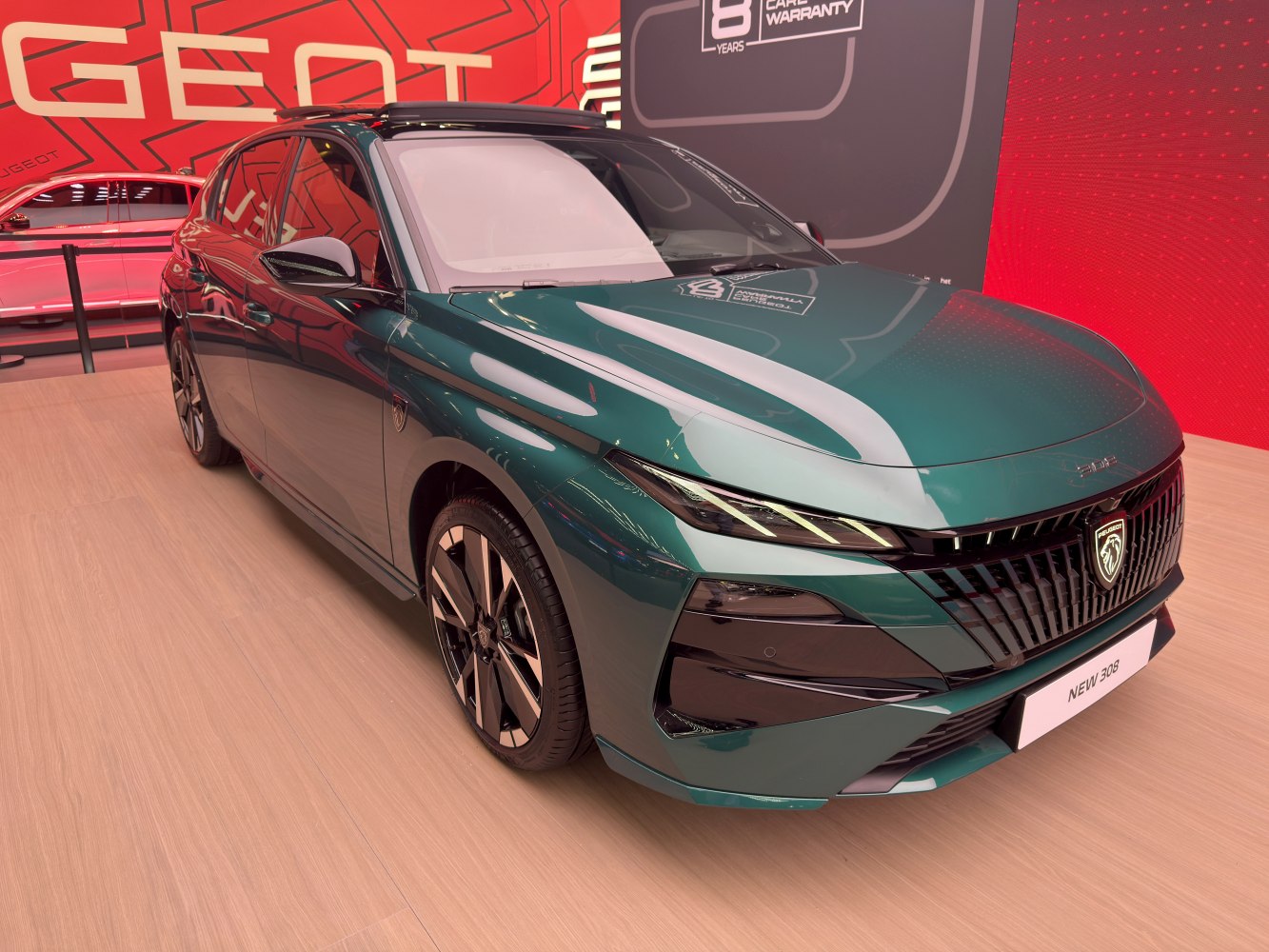 Aerodynamic front design with LED headlights and stylish alloy wheels