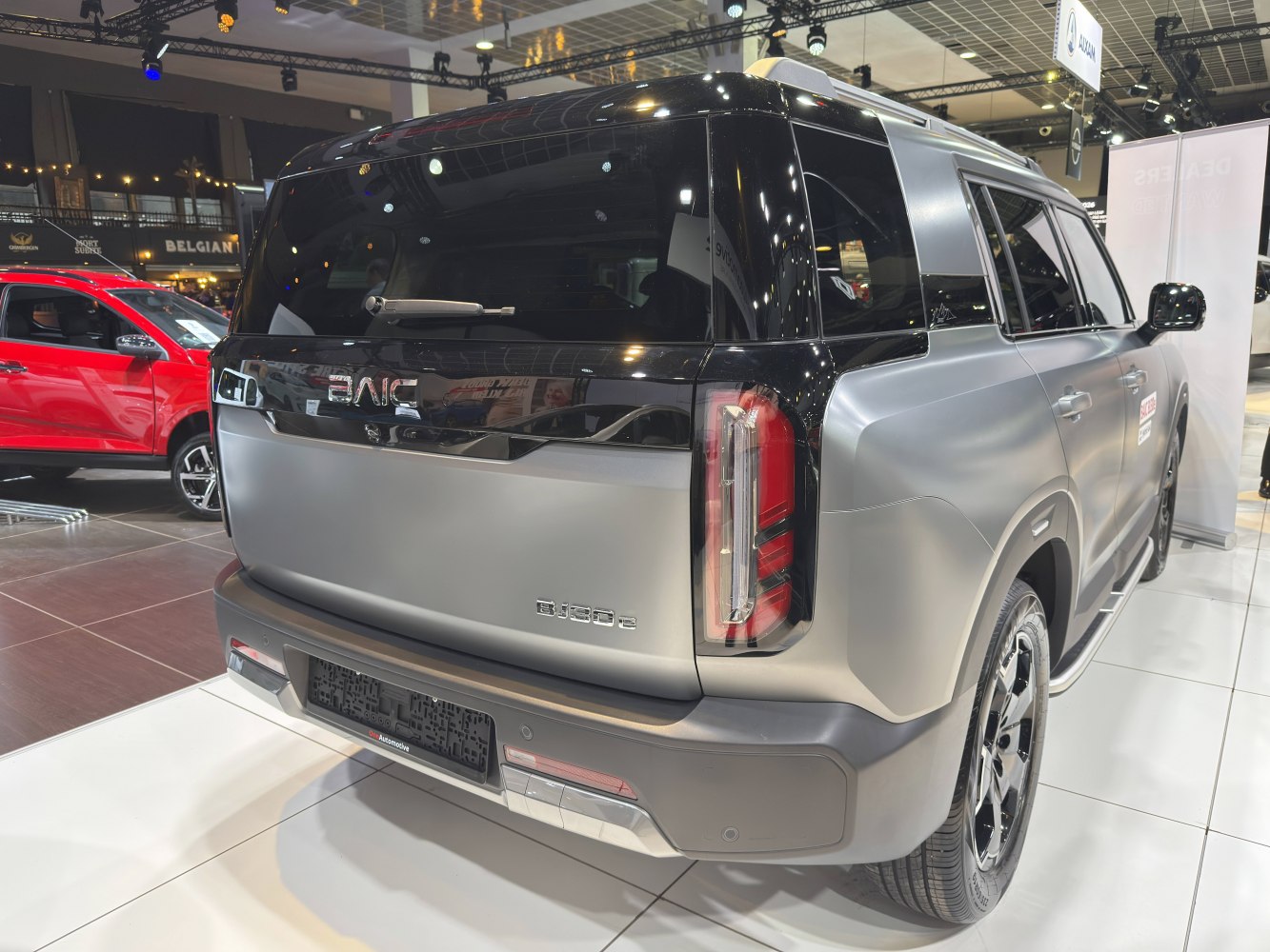 Modern SUV rear design with distinctive taillights and two-tone finish
