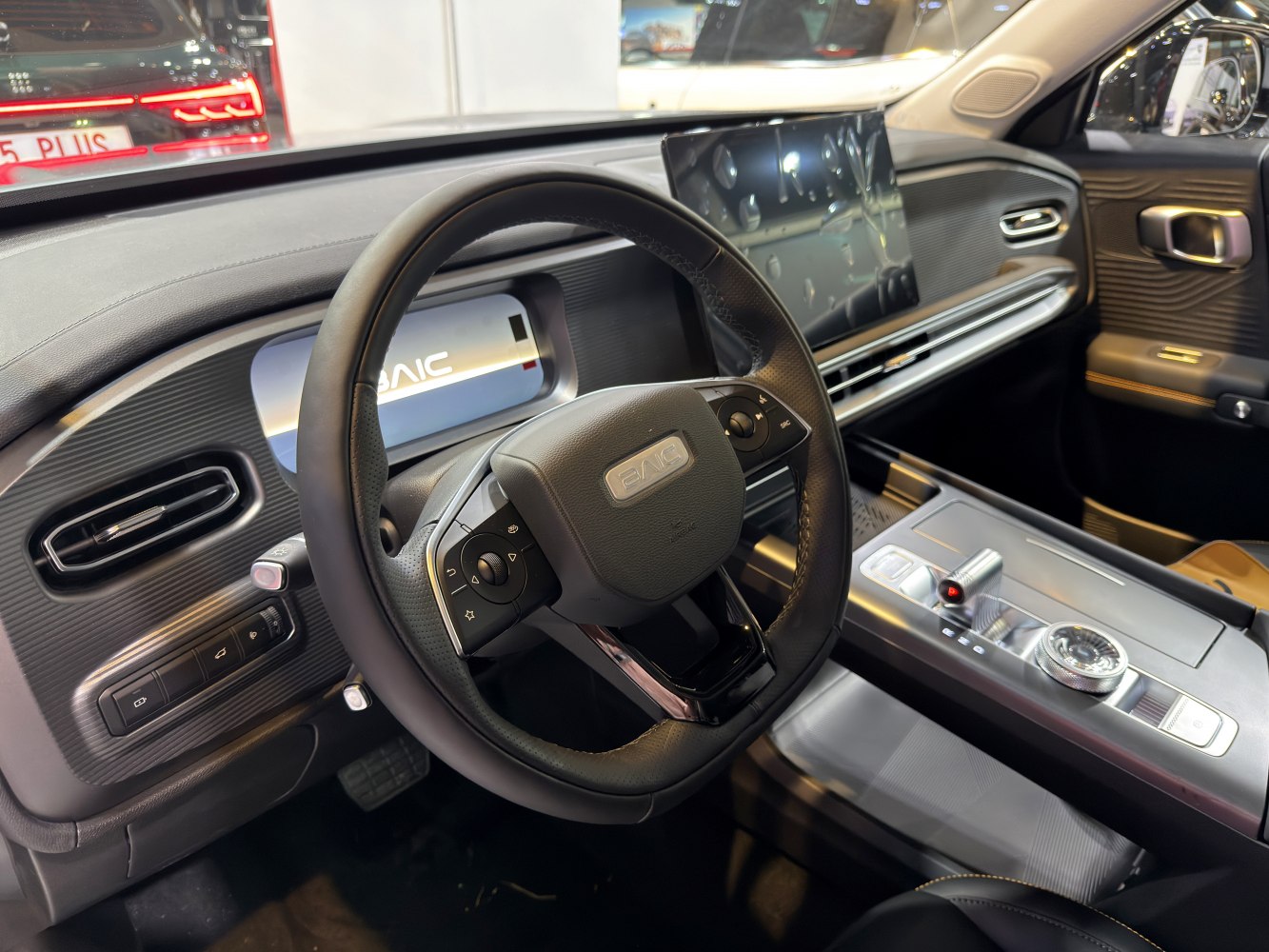 Digital dashboard and touchscreen infotainment in a modern interior