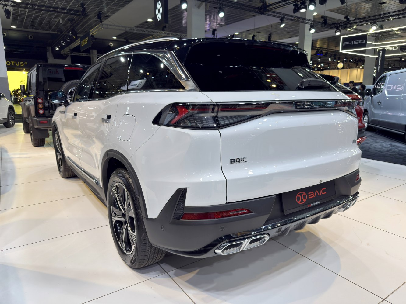 Rear and side view with LED taillights and dual exhaust tips.