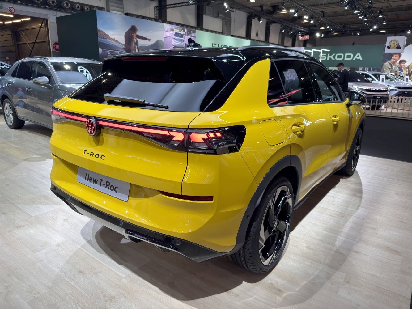 Rear view with LED taillights and sporty hatchback design
