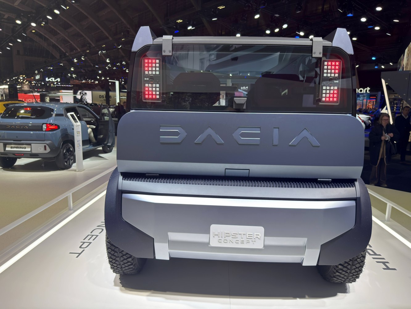 Rear view with distinct tail lights and modern, rugged design