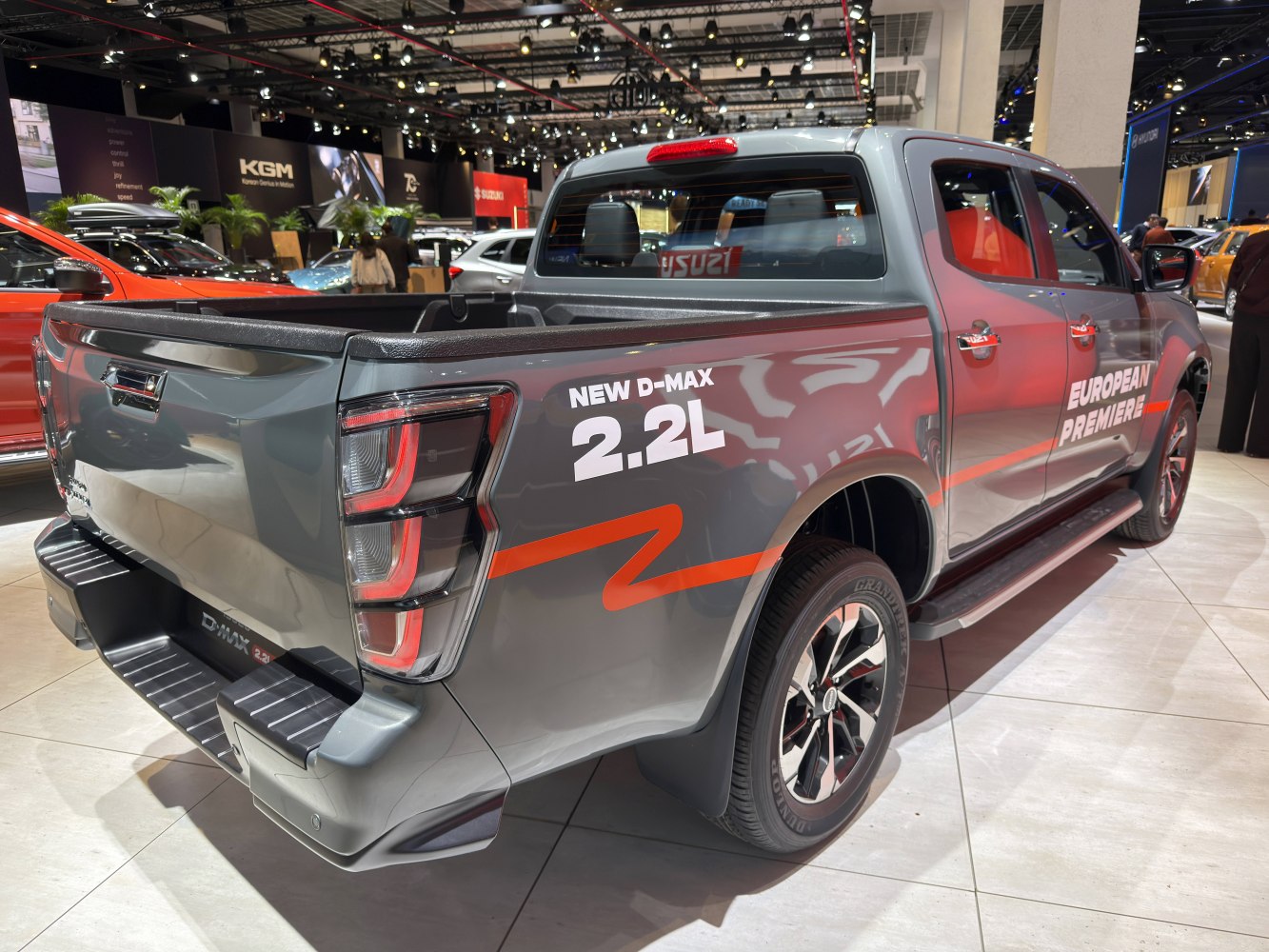 Rear and pickup bed with modern tail lights and 2.2L decal