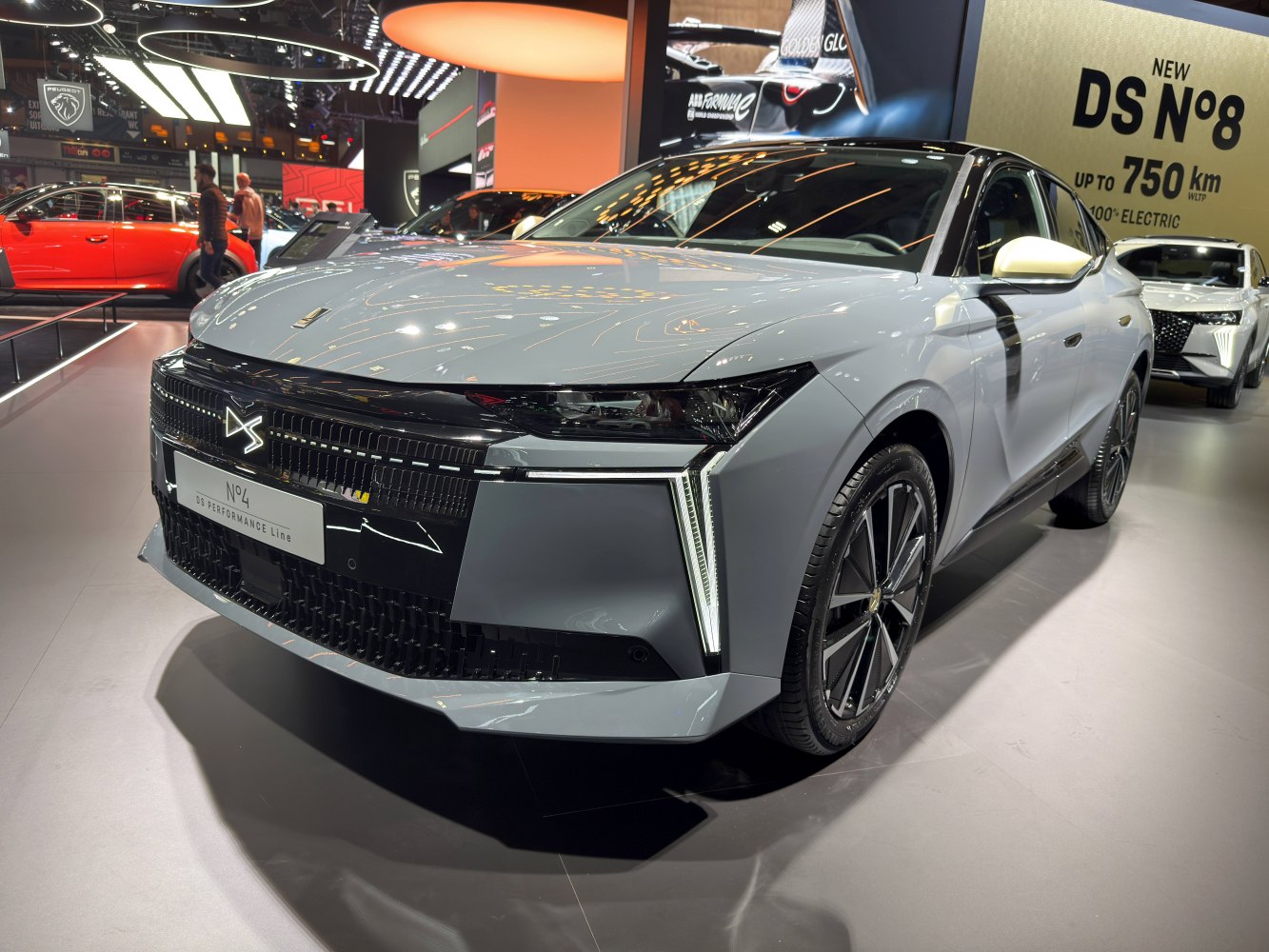 Front LED lights with unique grille and sleek aerodynamic body.