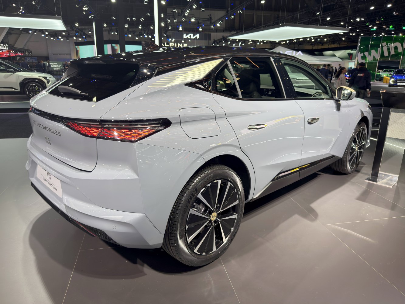Sleek rear design with dynamic tail lights and distinctive alloy wheels