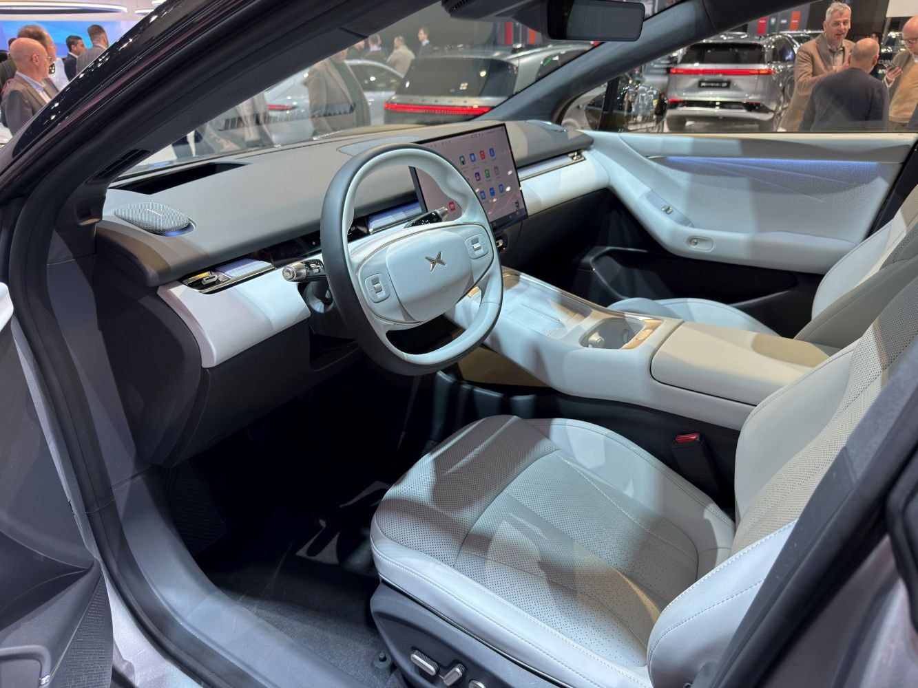 Minimalist interior with digital dashboard and touchscreen display