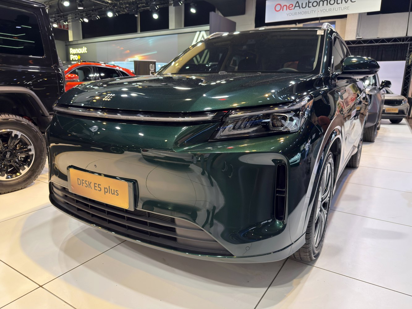 Sleek front design with advanced LED headlights and aerodynamic shape.