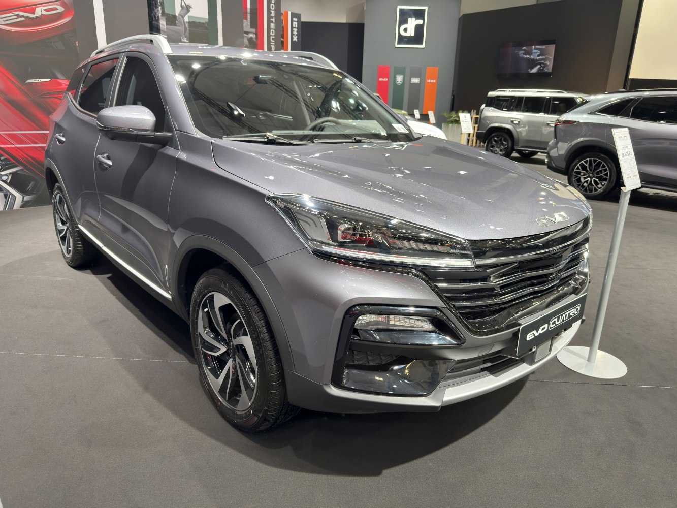 SUV front view with LED headlights and alloy wheels