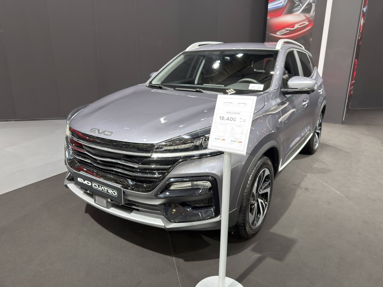 Front grille and LED headlights on modern compact SUV