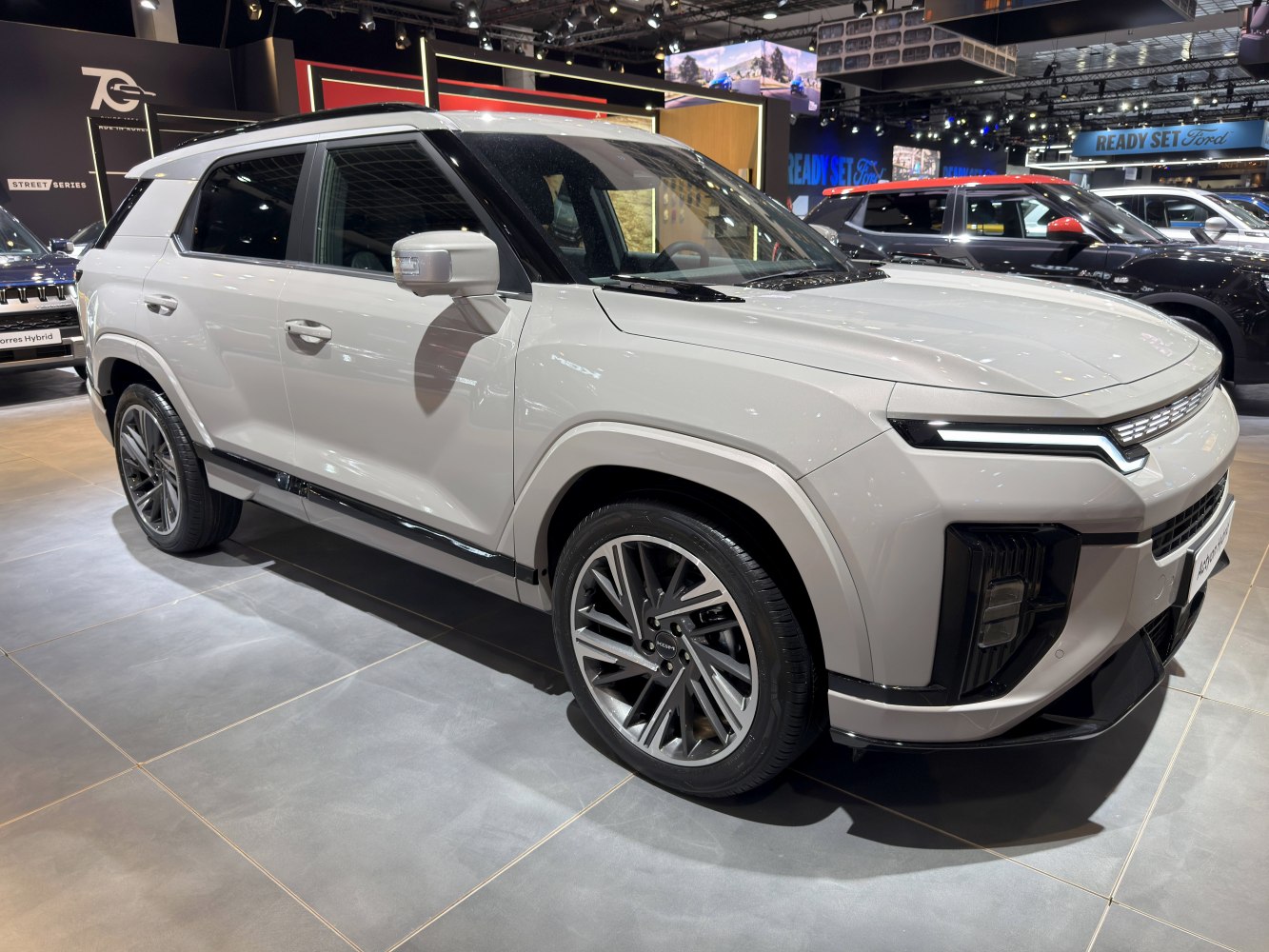 Modern SUV with sleek LED headlights and alloy wheels