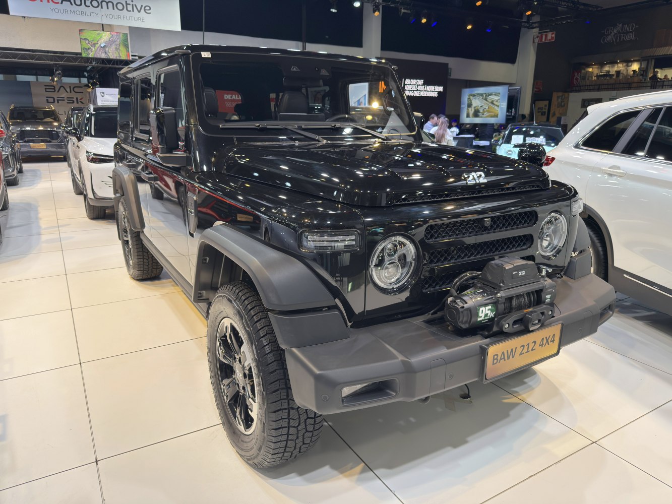 Off-road SUV with LED round headlights and front winch