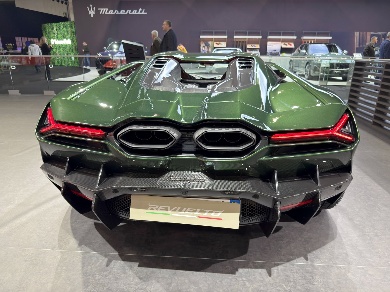 Dual hexagonal exhausts and carbon fiber diffuser at rear