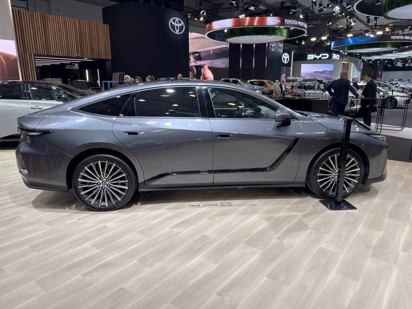 Sleek side profile with aerodynamic lines and alloy wheels