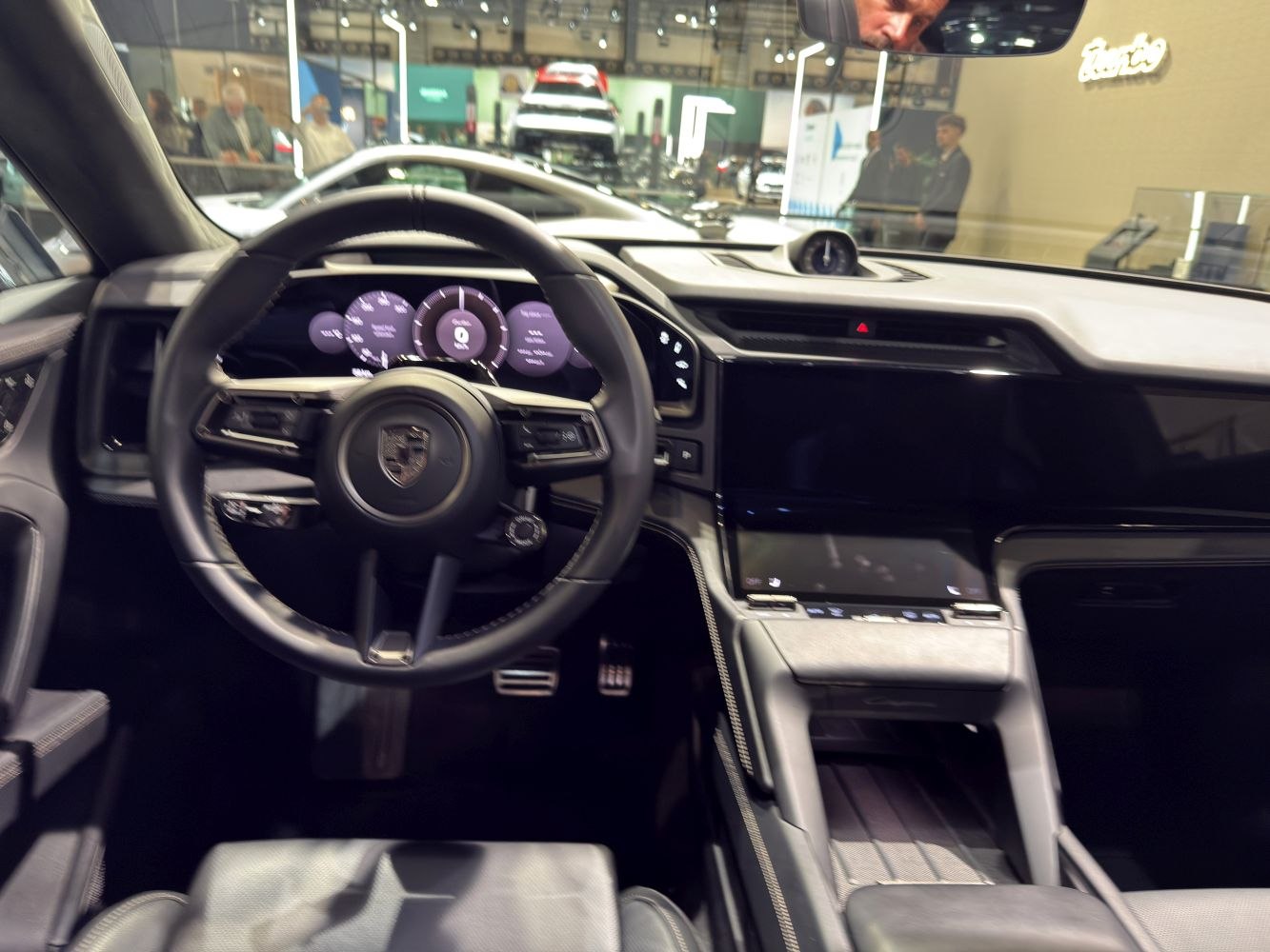 Modern dashboard with digital instrument cluster and multifunction steering wheel
