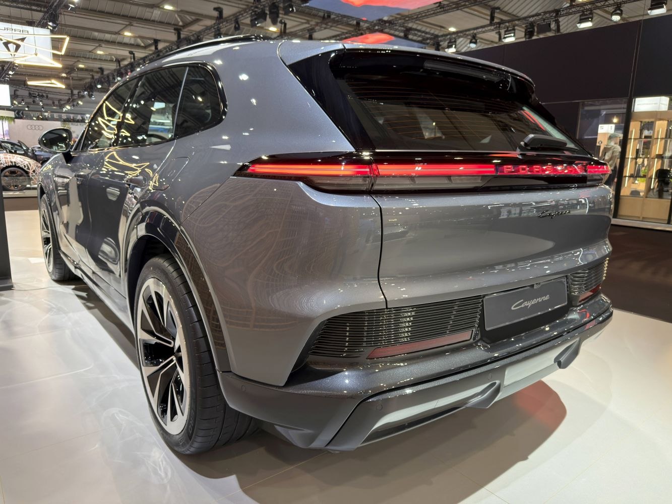 Sleek electric SUV rear with LED taillights and aerodynamic design